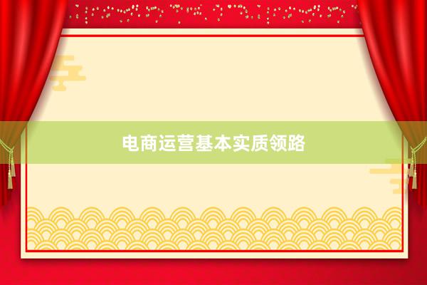 电商运营基本实质领路